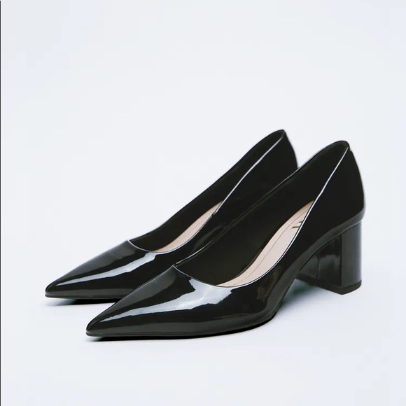 Zara Mid Heel Block Pumps - Picture 1 of 7